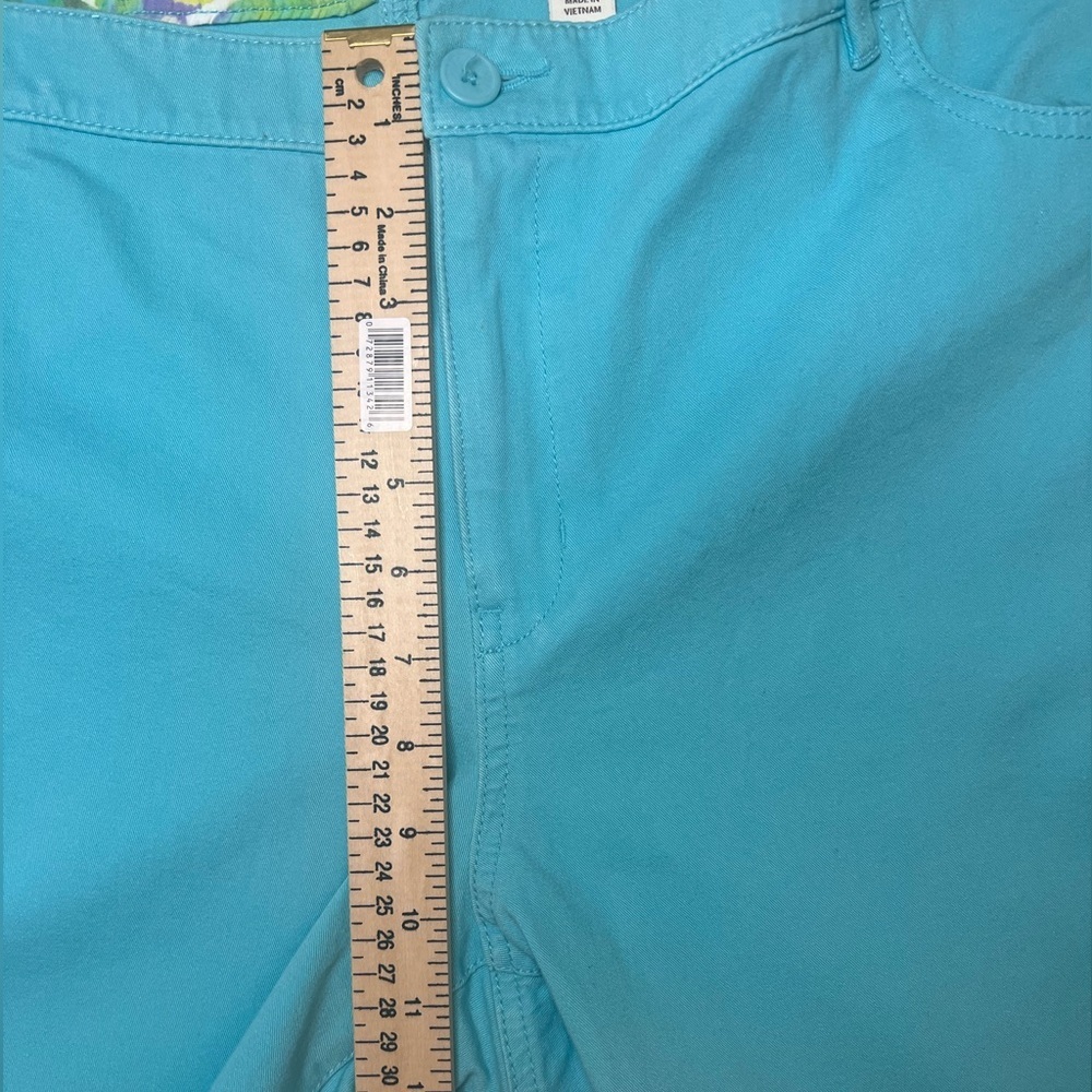 Coldwater Creek Aqua Blue Natural Fit Cropped Capri Pants Size 20 - Picture 6 of 8